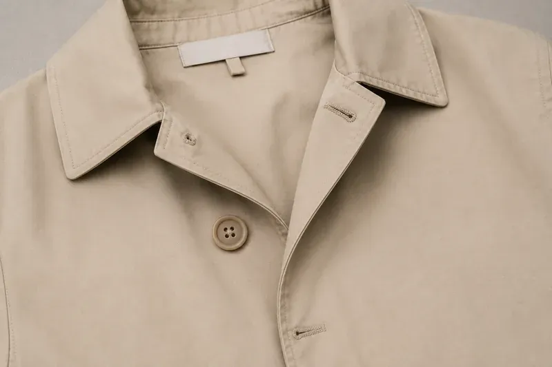 A missing button on an otherwise untouched garment.